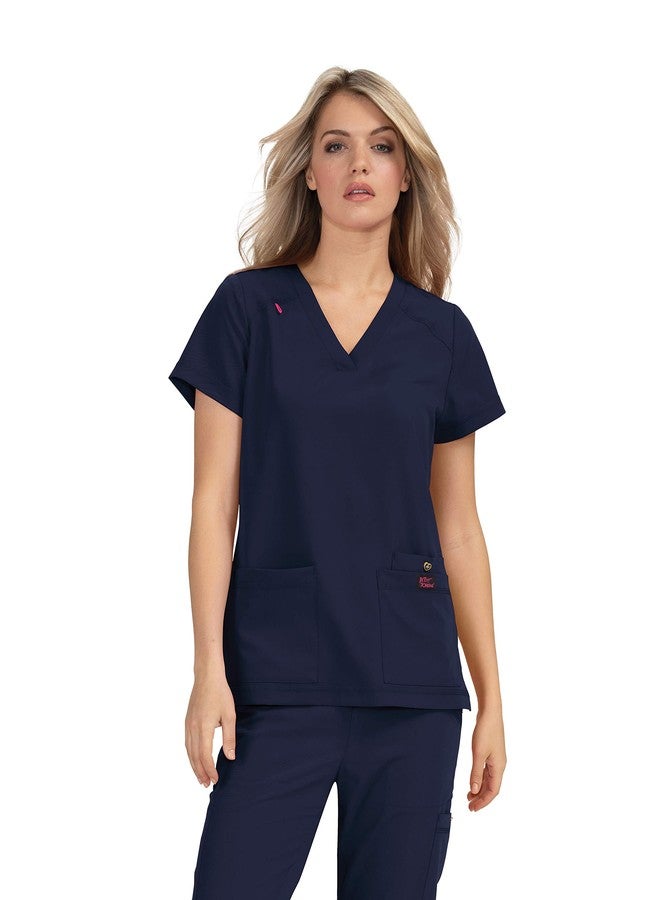 كوي بلوزة طبية نسائية من KOI Betsey Johnson Freesia بثلاثة جيوب، لون كحلي، مقاس صغير جدًا - Image 1